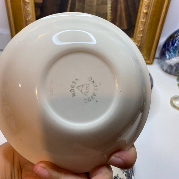 Set Of Six Vtg Egersund Norway Black Pheasant Transferware Shallow Bowls - Picture 5 of 16